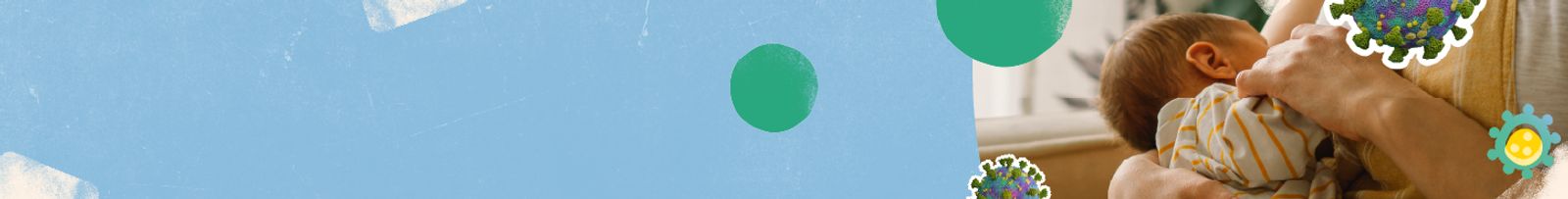 お母さんの腕の中で眠っている赤ちゃんのバナー画像