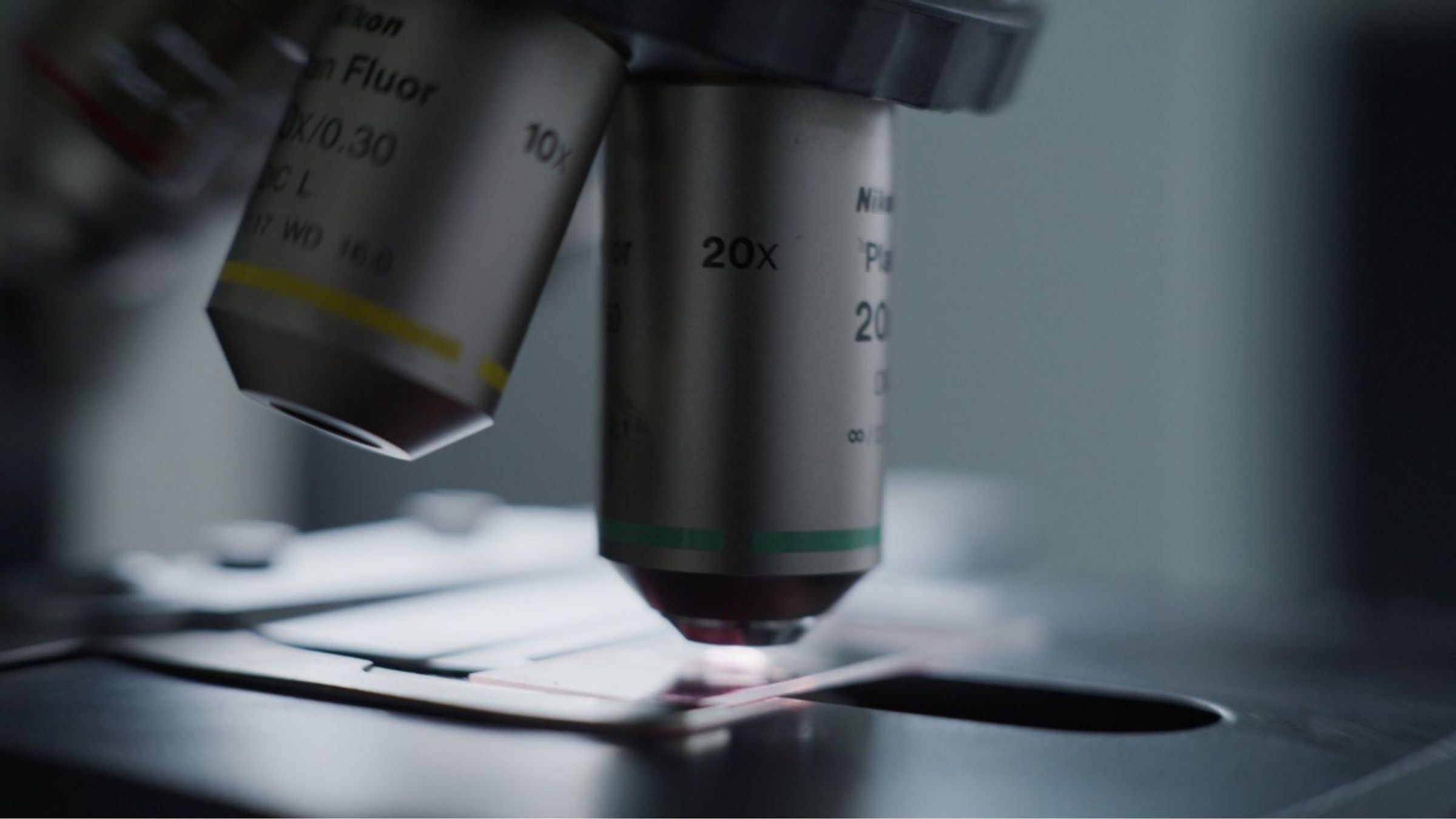 Close-up on a microscope